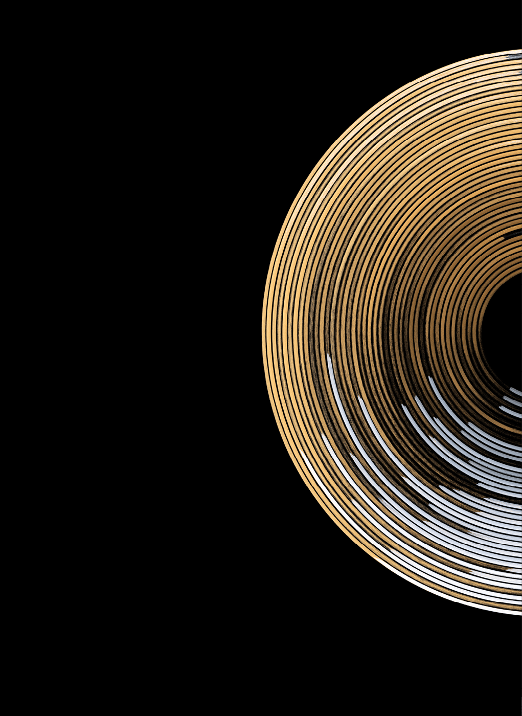 Gold and Silver Brush Strokes Swirl Pattern on Black Colored Background.