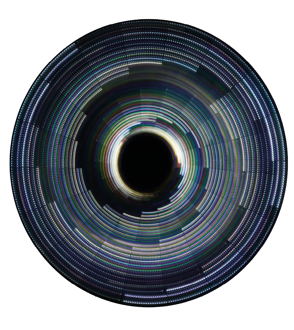 Abstract photo of a rotating soft colored swirl. Single long exposure of about 10 seconds. Abstract light painting artwork.